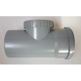 Aquer Inspection Pipe Cleaning Pipe Inspection Opening DN110, Polypropylene, Grey, 110 mm, Pack of 1