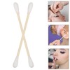 Hohopeti Dual-ended Cotton Swabs Count Long Bamboo Makeup Removal and