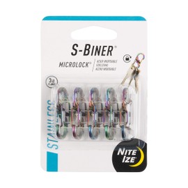 Nite Ize S-Biner MicroLock Stainless Steel - Durable Key Holder Carabiner Clip - S-Biner with Locking Gates - Durable & Strong Mini Carabiners for Keychain Accessories - Spectrum (5 Pack)