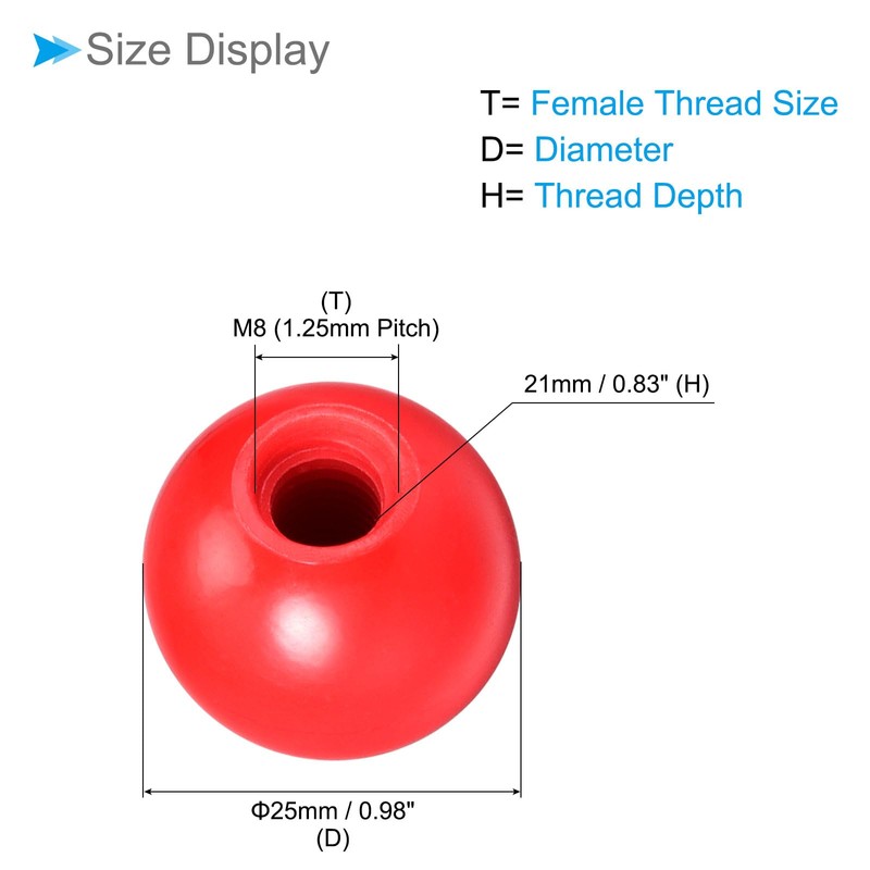 CoCud Thermoset Ball Knob M8 Female Thread 25mm Diameter Plastic