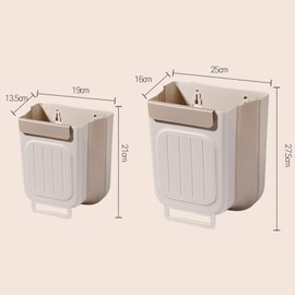 vinform Kitchen Countertop Compost Bin, Hanging Small Trash Under Sink for Cupboard, Bathroom, Bedroom, Mountable Indoor Compost Bucket, 6L/1.6Gal, Beige