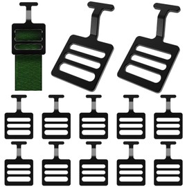 Fengone 12 Pcs 1" Shoulder Pad with T-Hook Metallic Football Pad T Hook Black