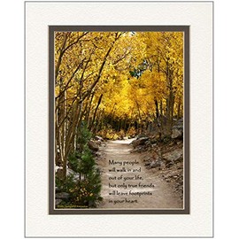 Friend Gift. True Friends Will Leave Footprints In Your Heart Quote. Trees Photo. 8x10 Double Matted. Friendship Gift. Best Friend Gift for Christmas. Birthday.