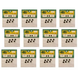 B.T.C. 12 Packs BTC E-Z GLU Black Wiggle Googly Eyes 15mm Oval for Crafts Dolls Puppets