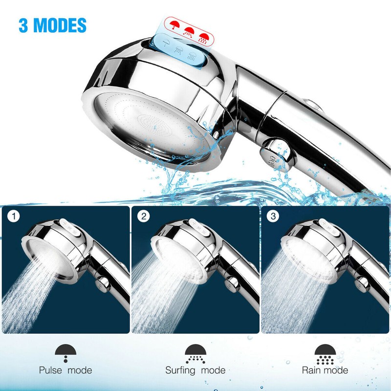 Shower Head Portable Handheld 360 Degree Rotating Three Modes Pressure