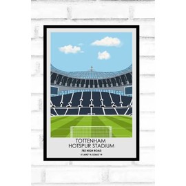 Hewson's Gifts Tottenham Football Stadium Print - Gift Present For Football Fan - Gift For Dad, Brother, Son - Stadium Print Present (Tottenham - A4 Size) - A4 Size