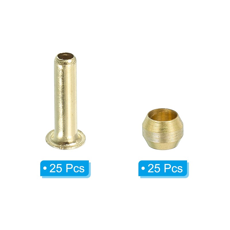 PATIKIL 4mm Tube ID Compression Assortment Kit, 15 Set Brass