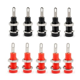 Oiyagai 10Pcs 2mm Multimeter Test Probe Binding Post Banana Jack Panel Mount (5Red + 5Black)