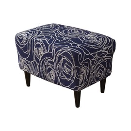 Eco-Ancheng Stretch Ottoman Cover Rectangular Storage Ottoman Slipcover Footrest Stool Covers Ottoman Slipcovers for Foot Stool with Nonslip Elastic Bottom