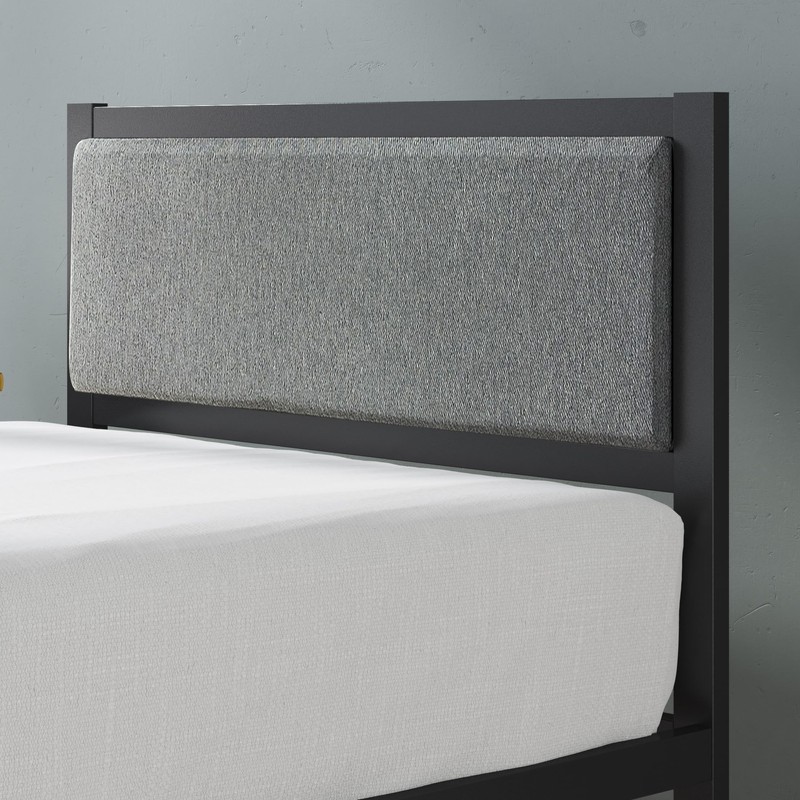 ZINUS Korey Metal Platform Bed Frame with Upholstered Headboard /