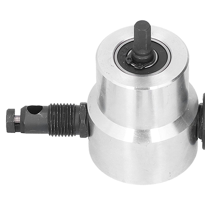 ANKROYU Double Head Nibbler, Aluminum Alloy Drill Attachment Metal Cutter,