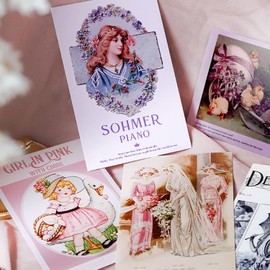 Vintage PostCards,Victorian Fashion Magazine Illustration,Victorian Kids Poratraits Theme Greetings Message Set of 30 Different of Collage,Perfect for Wedding Party Guest Book