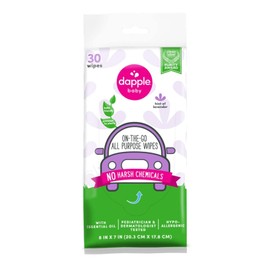 All Purpose Wipes by Dapple Baby, Hint of Lavender, 30 Count Pouch (Pack of 1) - Plant Based & Hypoallergenic Cleaning Wipes
