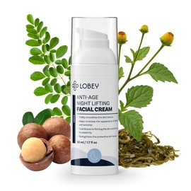 Lobey Creme für das Gesicht - Glättende Nachtcreme - Gesichtscreme Damen - Hyaluron Boost - Liftonin Express Gesichtspflege - Natürliche Anti-Aging Kosmetik (50 ml)