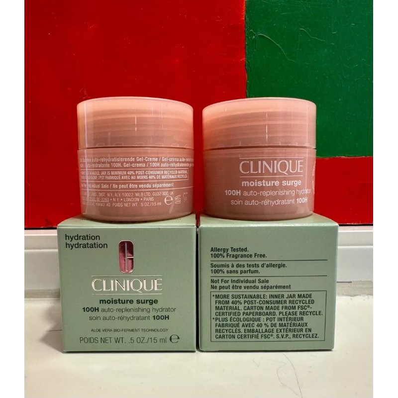 NIB 2x Clinique Moisture Surge 100H Auto-Replenishing Hydrator 0.5 oz
