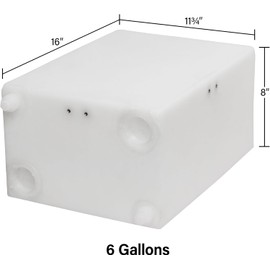 5 Gallon RV Fresh Water Tank, Potable Water Storage Tank for Drinking, Cooking, Cleaning, Showering, for Campers, Trailers, Motorhomes, RVs, Cube Shape, 16" x 11.75" x 8" (WT-5687)