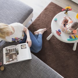 ORIBEL ORIBEL PortaPlay Baby Activity Center: Development Focused Toys. Foldable, Portable, and Transforms to a Play Table, Unisex (Wonderland Adventure, Gray)