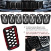 DW-Auto Honeycomb Mesh Front Grill Inserts Kits 7pcs For Jeep