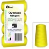 Pack of 4 spools overlock sewing thread, yellow, 2743 m,