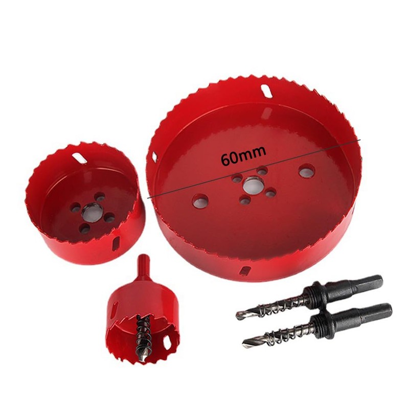 60mm Hole Saw,HSS Bi-Metal Hole Cutter with Pilot Drill Bit,Hole