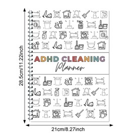 ADHD Cleaning Planner, Cleaning Schedule and Checklist, Bundle Household Cleaning Schedule & Checklist Management, Daily Weekly Monthly Organizer DIY Home Improvement (White)