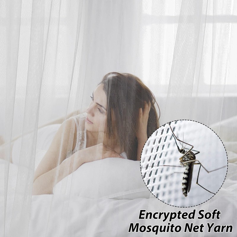 CINGHIA Square Canopy Bed Curtains, Mosquito Net Bed, Fine Mesh