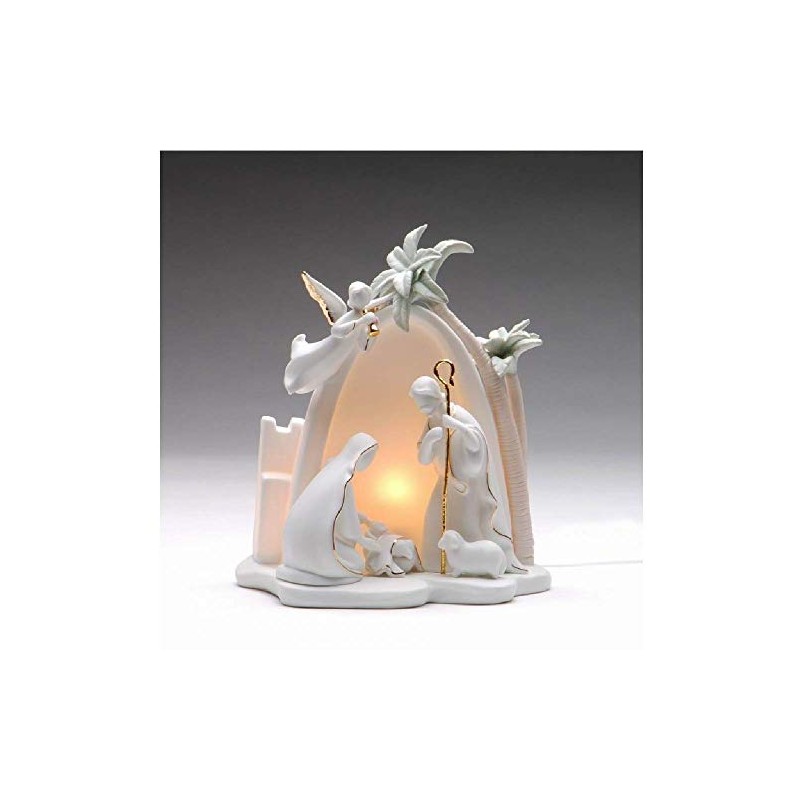Appletree Design Bethlehem Holy Family Nativity, Lighted, 7-1/2-Inch Tall, Includes