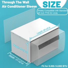 Chiligent Through The Wall Air Conditioner Sleeve, 26 Inch AC Wall Sleeve with Vent Mesh, Universal Wall Air Conditioner Sleeve for TTW, Weather-Resistant & Insulated AC Accessories