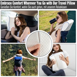 Marcolumb Reisekissen-Campingkissen-ergonomisches Memory-Schaum-Kissen mit temperaturregulierendem Bezug-Oeko-TEX Made IN Green