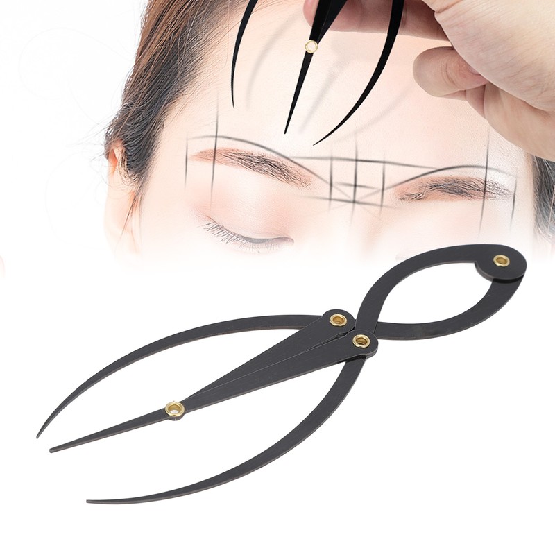 Eyebrow Ruler Multifunctional Stainless Steel 3 Point Positioning Ruler for