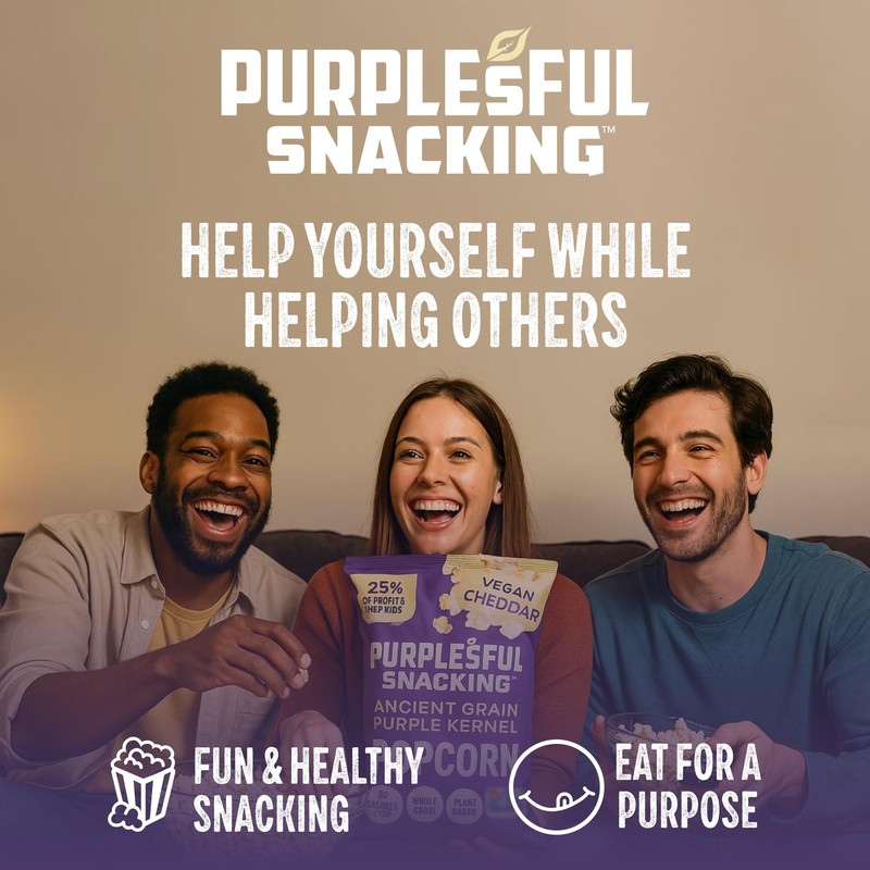 Purplesful Purple Corn Popcorn, Silkier, Creamier & Healthy Popcorn, Vegan-Friendly,