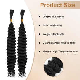 Aomig 65cm Ponytail Extension Schwarz Braids Extensions Locken Haarteil Geflochten Haarsträhnen für Damen Kinder Mädchen Kunsthaar zum Einflechten Haarverlängerung Zopf für Party Festival Geschenke-E