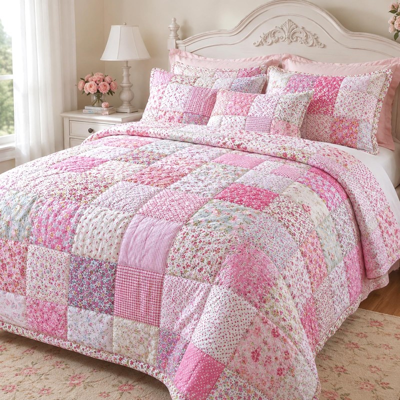 50 PCS Pink Charm Packs for Quilting 5 × 5