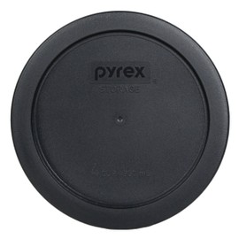 Pyrex 7201-PC 4 Cup (1) Black, (1) Blue, and (1) Red Round Plastic Food Storage Lid, Made in USA