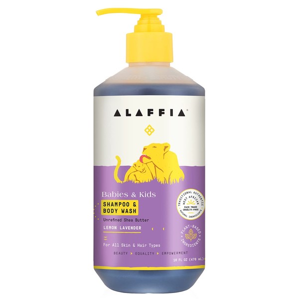 Alaffia Everyday Shea Shampoo & Body Wash, Lemon-Lavender, 16.1 fl oz (475 ml)