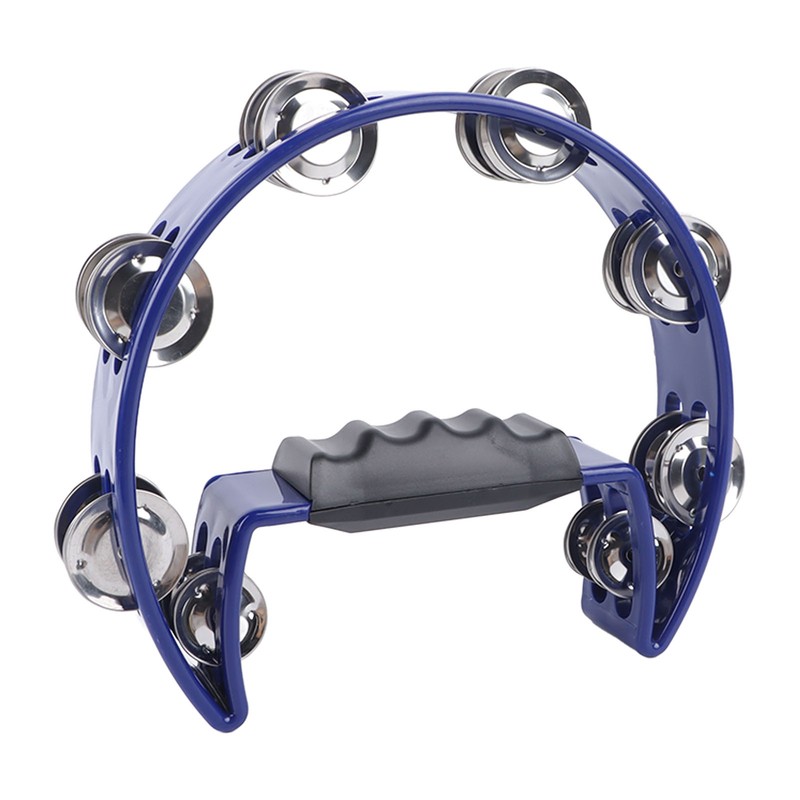 Musical Tambourine Plastic Stainless Steel Clear Crisp Sound Lightweight Percussion
