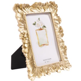 Kersiki Picture Photo Frames 5x7, Gold Frame Fits 5 by 7 Inch Picture,Vintage Picture Frame for Tabletop Stand or Hanging, Elegant Retro Picture Frames for Desk or Wall,Tabletop(Gold, 5x7)