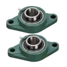 ZSKL 2-Pack 7/8" Bore UCFL205-14 ,Premium 2-Bolt Flanged Mounted Bearings Set Screw