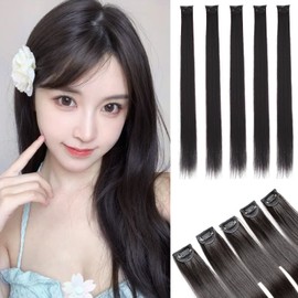 Fuyunohi One-touch Extension, Long, 19.7 inches (50 cm), Straight 5 Piece Set, Hair Extension, Partial Extension, Hair Extension, One Touch Clip, Heat Resistant, Wig Daily Use, Fashion, Beauty, Women