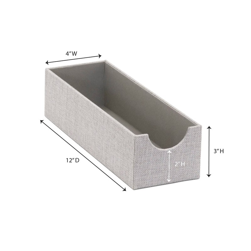 Household Essentials Narrow Organizer Tray 2 Pack, Gray, Silver