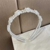 Yienate Elegant Rose Flower Crown Headband Plastic White Rose Flowers