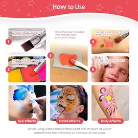 Pintura Facial y Pintura Corporal - Juego Profesional de Kit de 42 Colores de Pintura Facial y Corporal a Base Agua(42-set1)                          