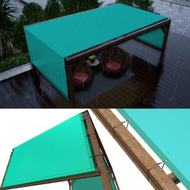 ColourTree 5' W x 10' L Turquoise Waterproof Pergola Sun Shade Canopy Replacement Cover UPF50, Commercial Grade 220 GSM, Includes Stainless Steel Weighted Rods (We Make Custom Size)