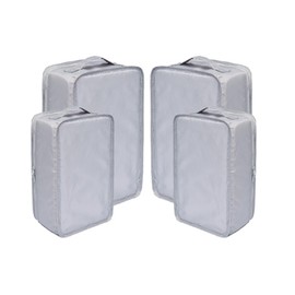 JJ POWER Travel Shoe Bags, Foldable Waterproof Shoe Pouches Organizer-Double Layer, Grey, 2+2 Packs, Daily Use