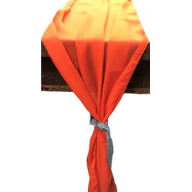 New Creations Fabric & Foam Inc, Chiffon Table Runner Extra Long, Wedding Runners, Holiday Table Runners, Long Table Runners, (Orange, 14" Wide x 120" Long)