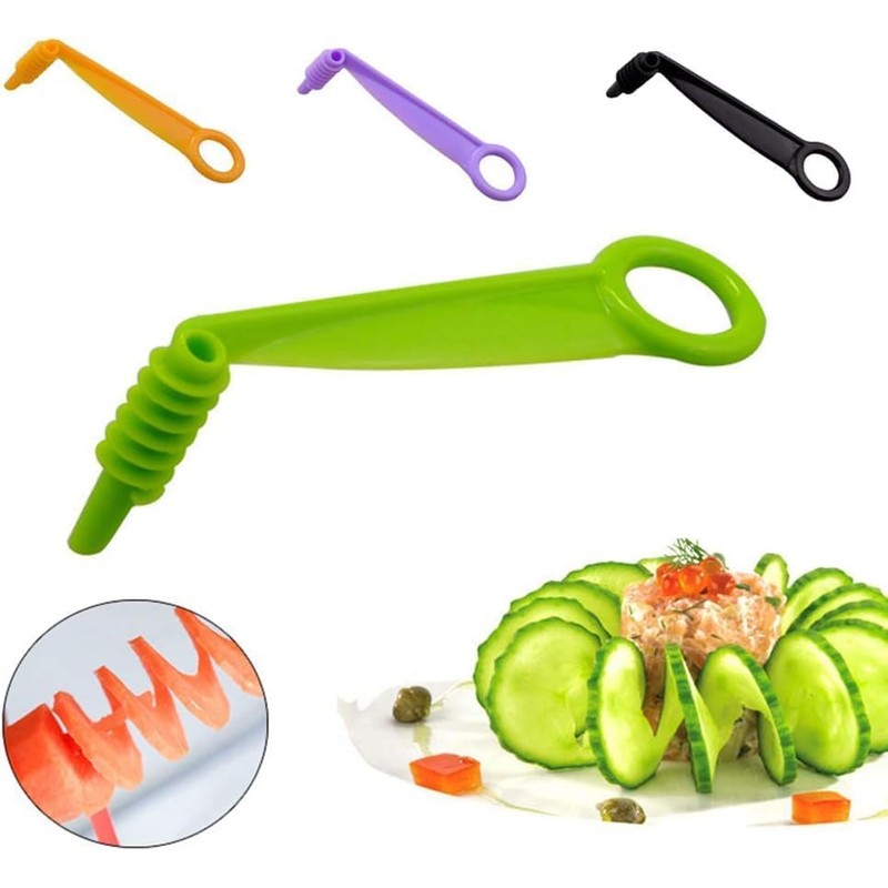 Green Spiral Slicer Portable Cucumber Potato Carrot Slicer Cutter Manual