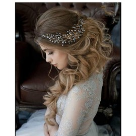 YERTTER - Diadema para novia con perlas y diamantes de imitación de cristal, para novia, dama de honor, niña, boda, graduación, fiesta británica (plata)