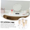 Vaguelly 4 Pcs Transparent Small Portable Refillable Lipstick Tubes DIY