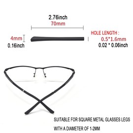 Eyeglass End Tips Ear Sock Pieces Tube Eyewear Anti-Slip Silicone Comfort Replacement Metal Glasses Legs
