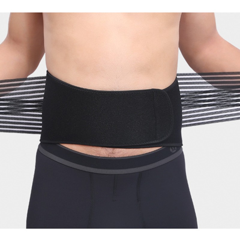 Lower Back Support Belt Black Good Breathability Wear Resistant Adjustable